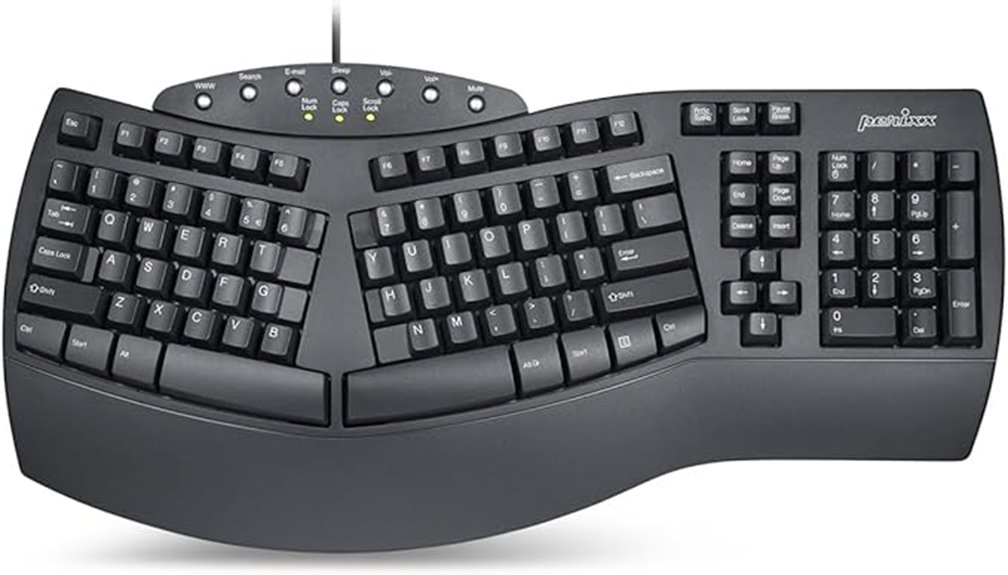 ergonomic wired keyboard