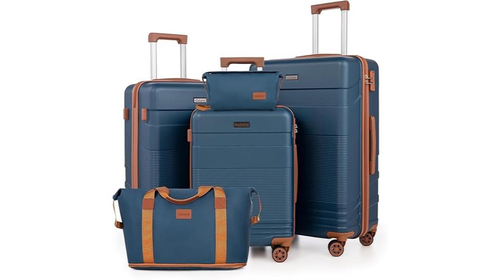five piece spinner luggage set