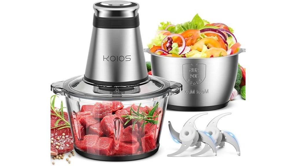 food processor with dual bowls