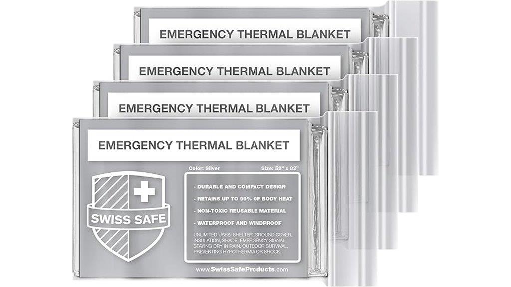 four pack emergency blankets