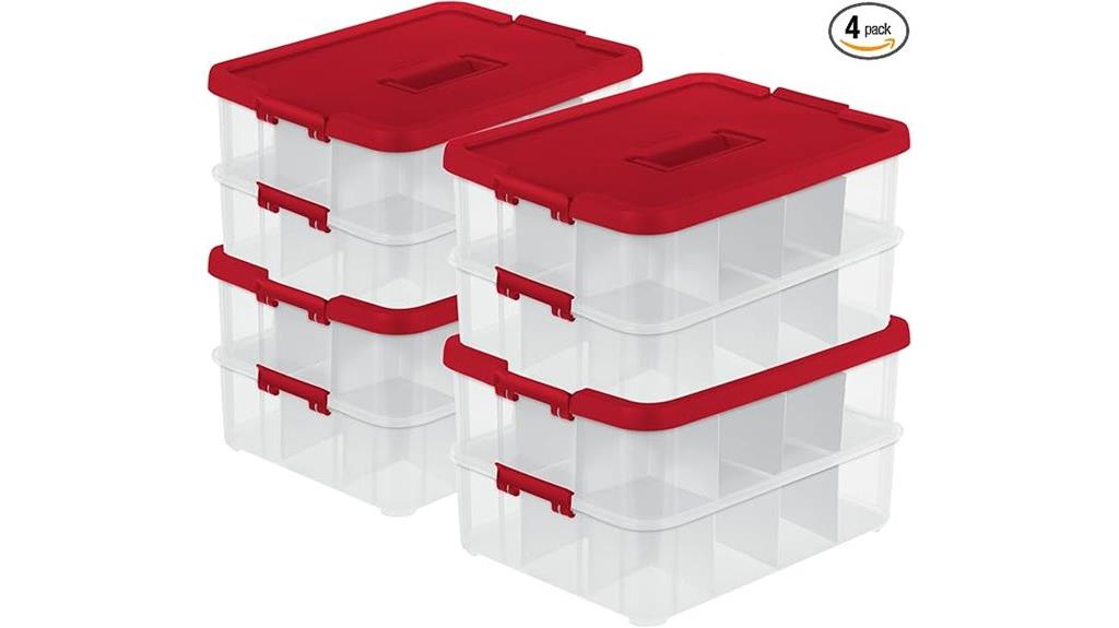 four pack plastic storage containers