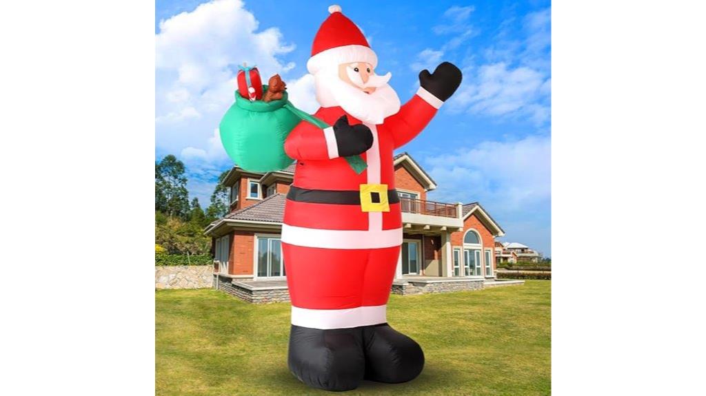 giant santa inflatable lights