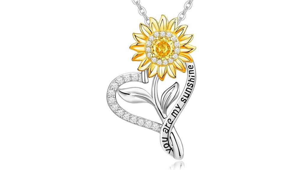 gold sunflower anniversary necklace