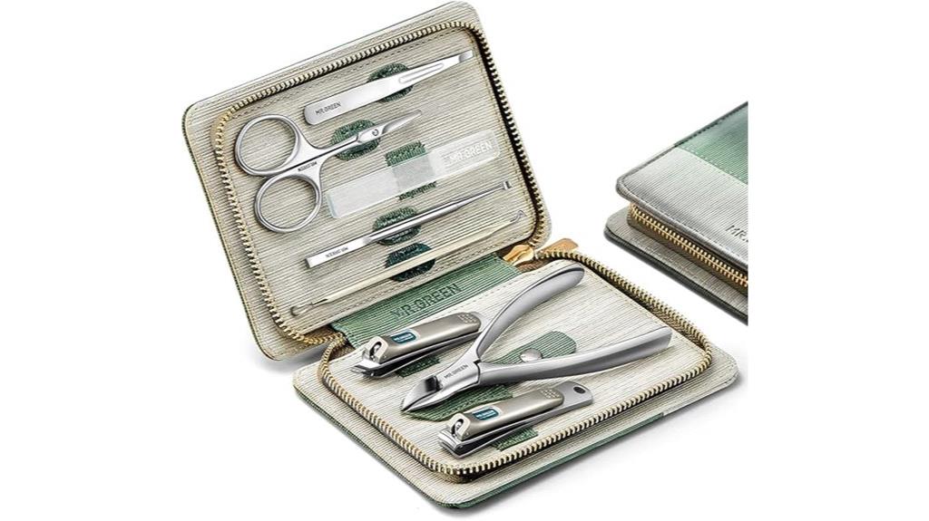 green manicure pedicure set