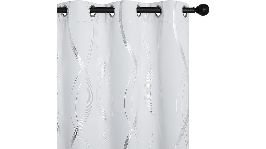 greyish white bedroom curtains