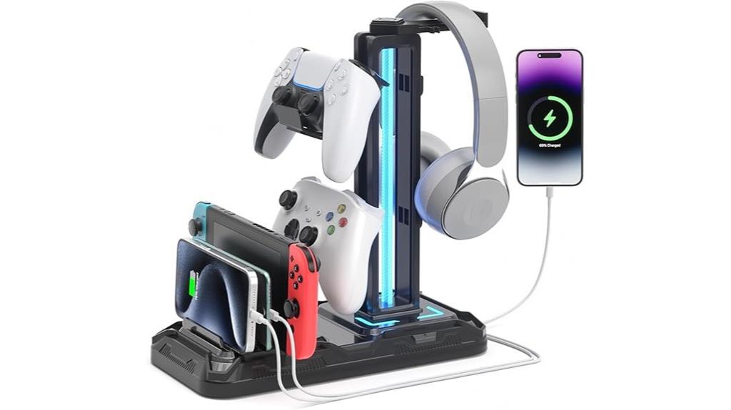 headset stand with charging