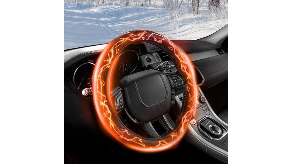 heated universal steering wheel cover