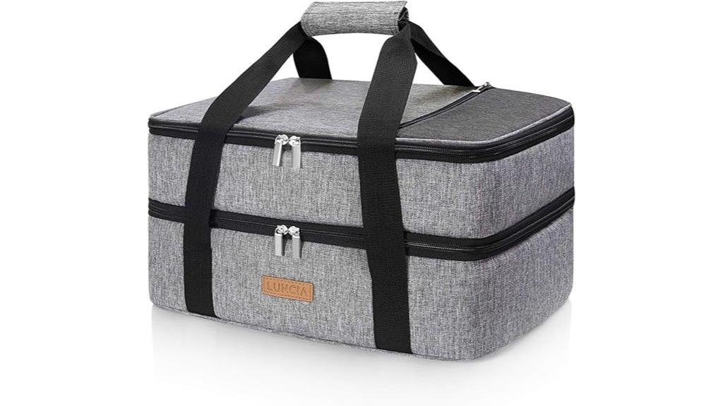 insulated double decker casserole carrier