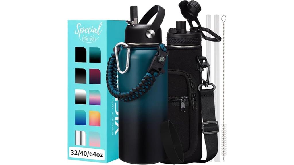 insulated water bottles with straw