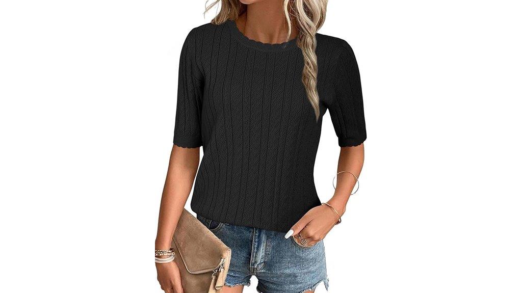 lace cuff crewneck top
