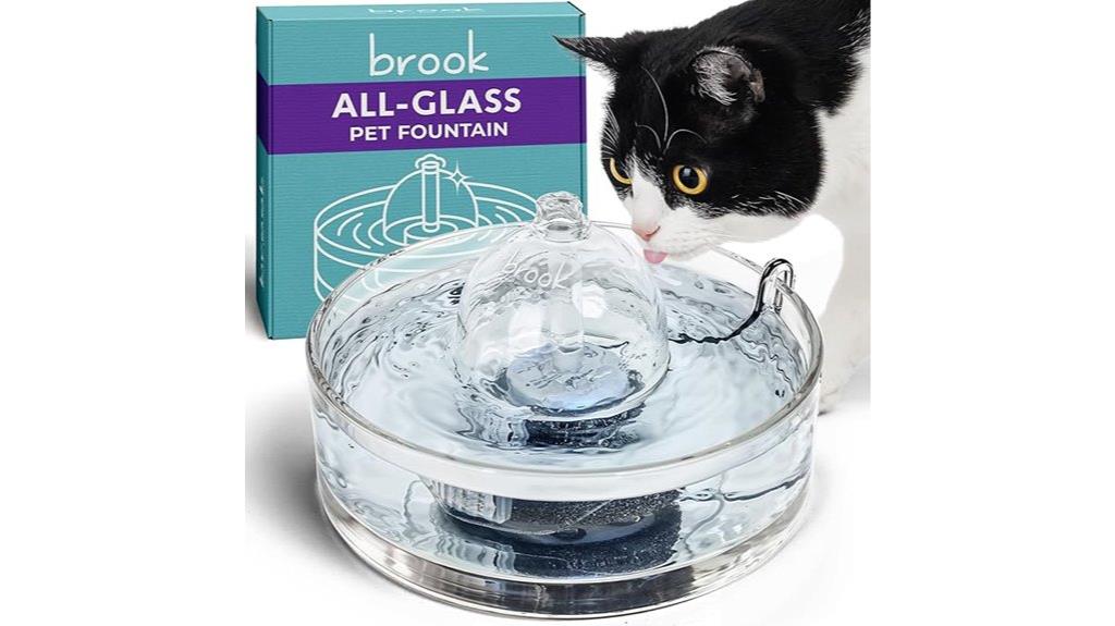 large glass pet fountain