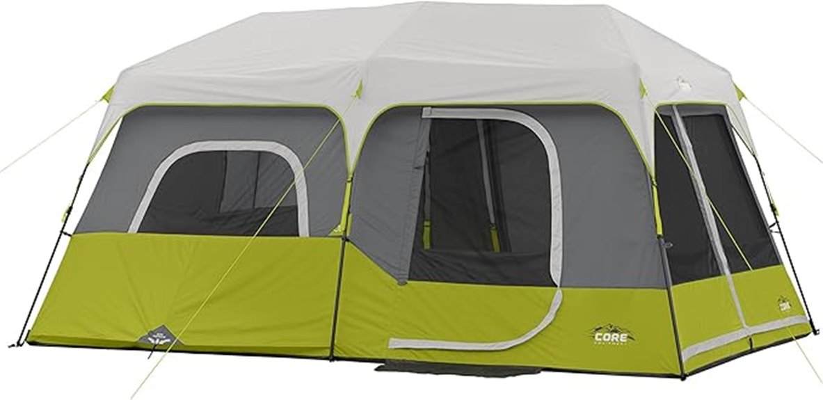 large green instant cabin