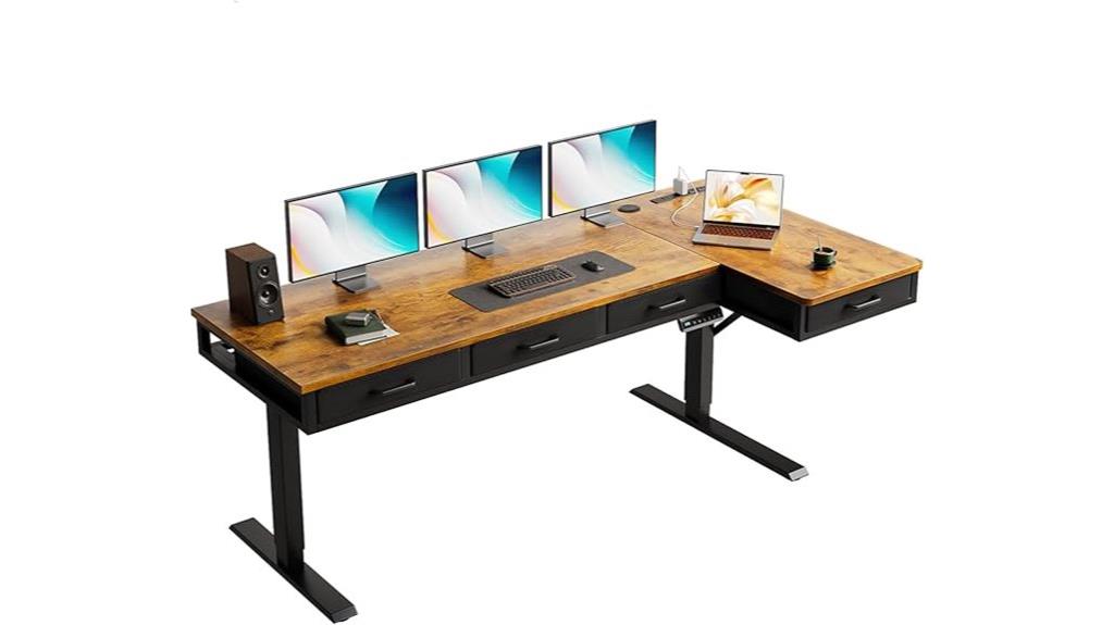 large l shaped standing desk