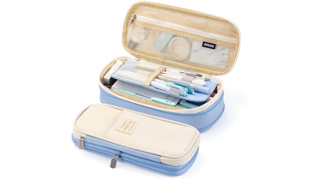 large light blue pencil case