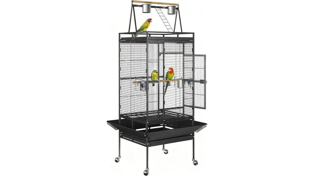 large rolling birdcage stand