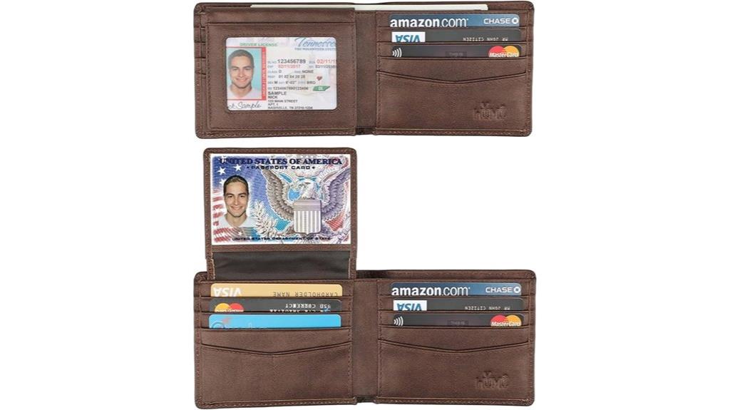 leather rfid bifold wallet