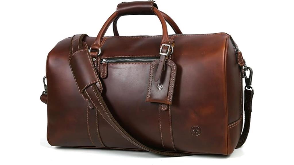 leather travel duffel bag