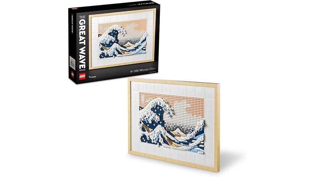 lego hokusai wave art