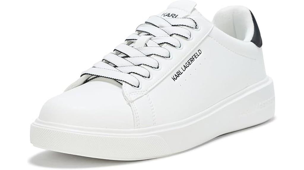 lightweight faux leather sneakers