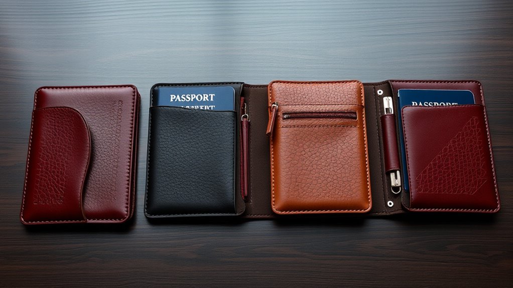 luxury leather passport sets