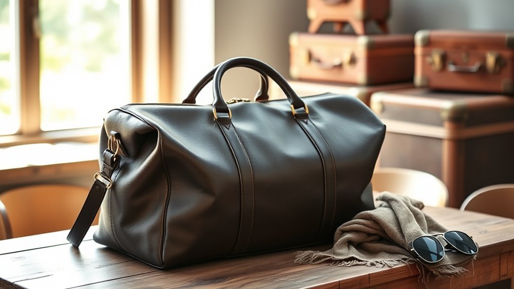 luxury leather weekend bags