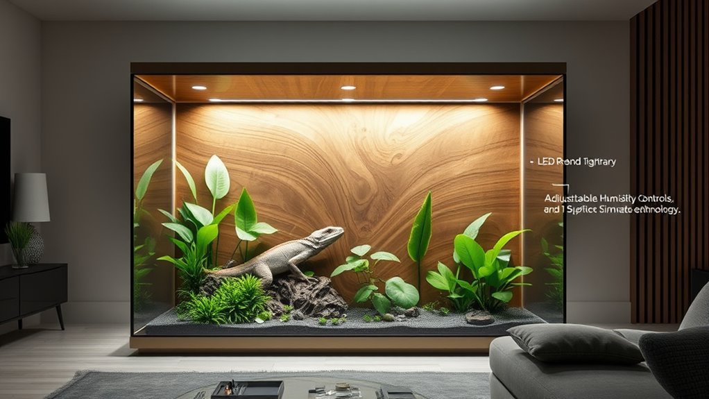luxury reptile terrarium features