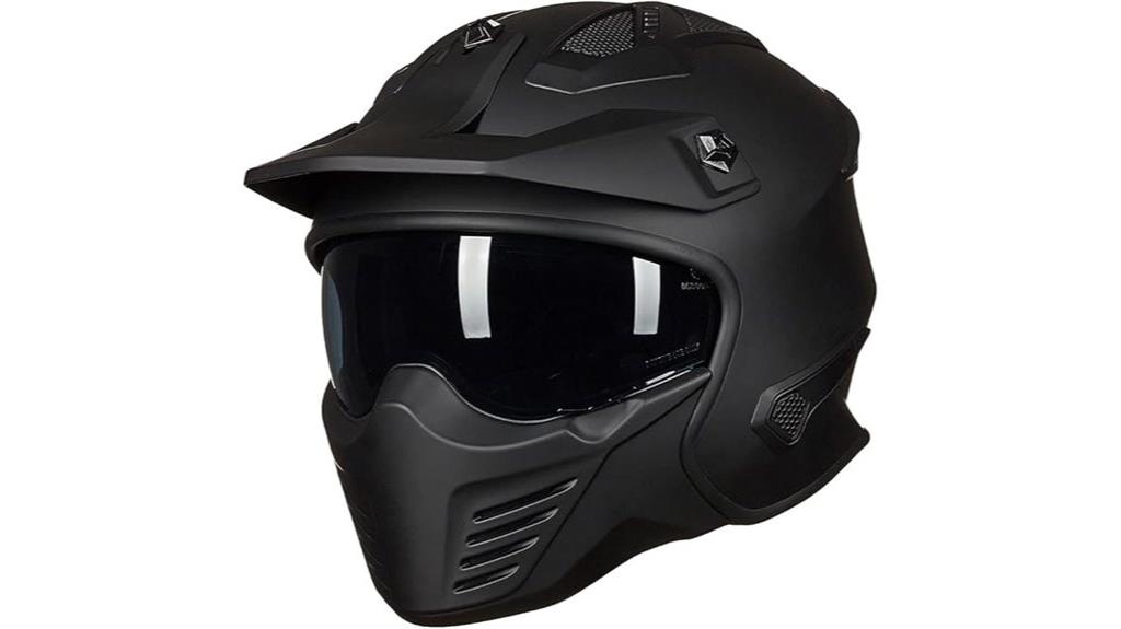 open face matte black helmet
