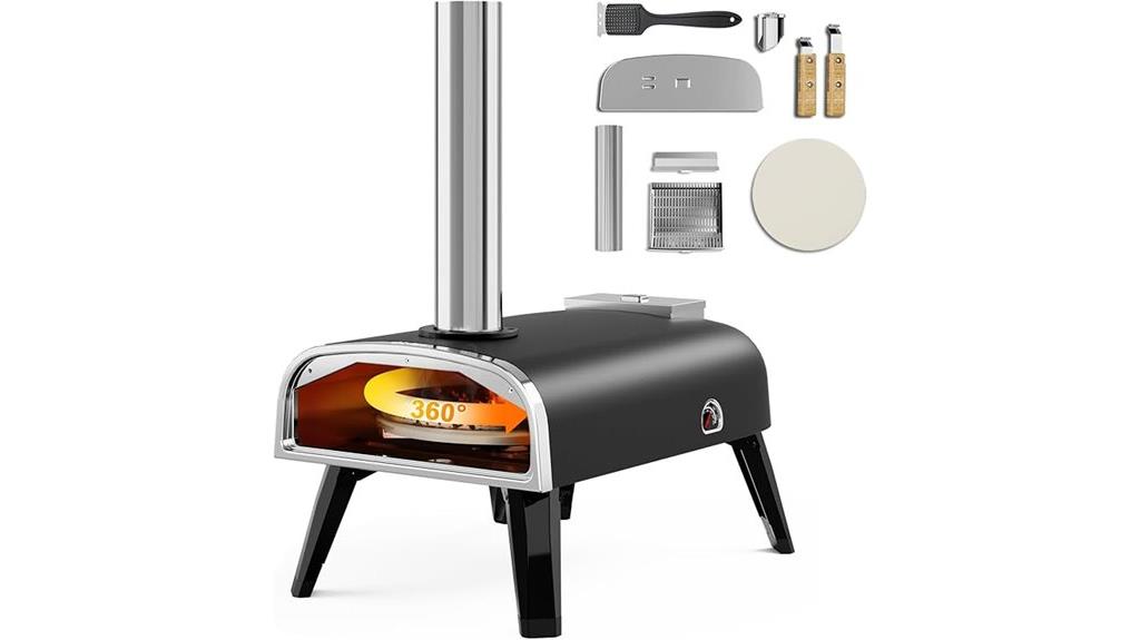outdoor pizza oven with rotatable stone