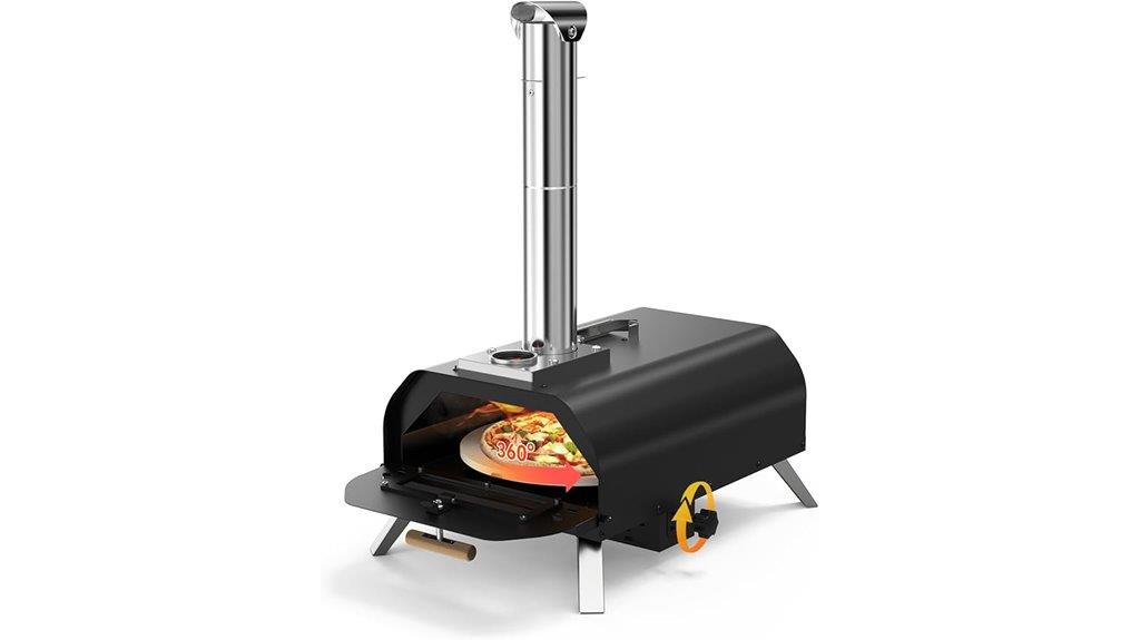 outdoor rotating pizza oven