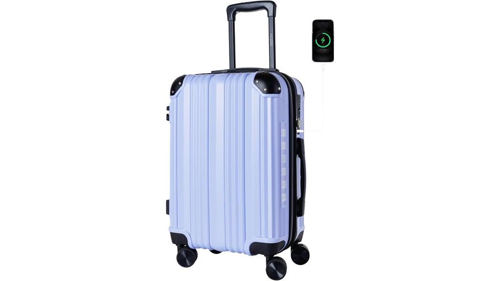 ouzzo 20 inch usb luggage