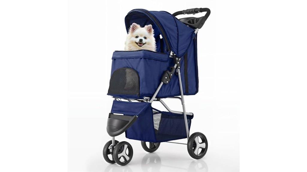 pet stroller with three wheels