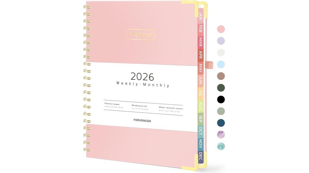 pink hardcover planner