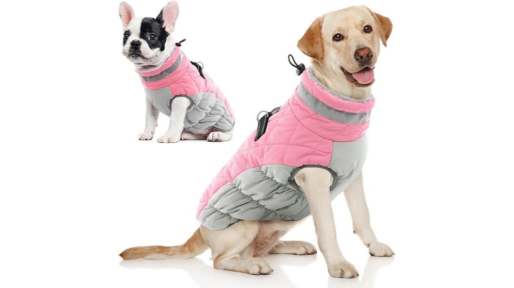 pink waterproof dog coat