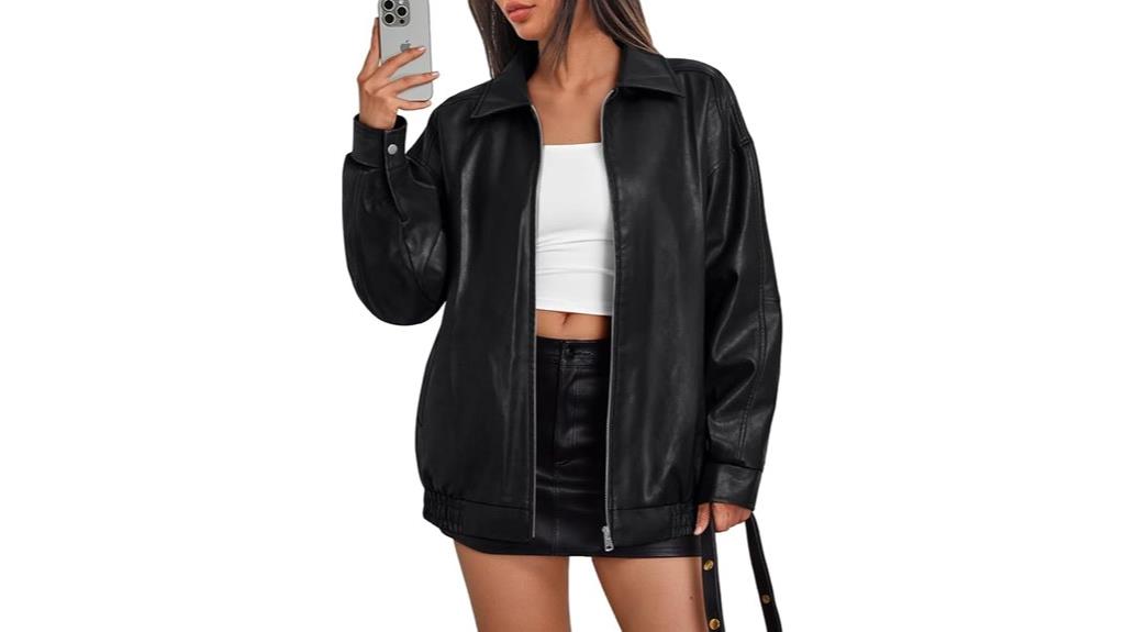 plus size faux leather motorcycle