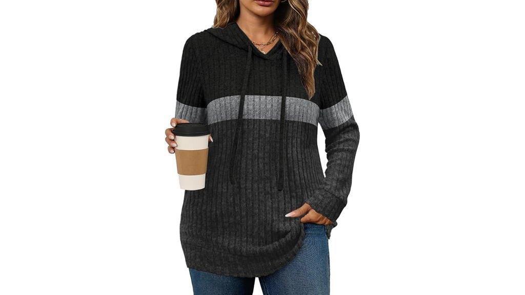 plus size ribbed hoodie