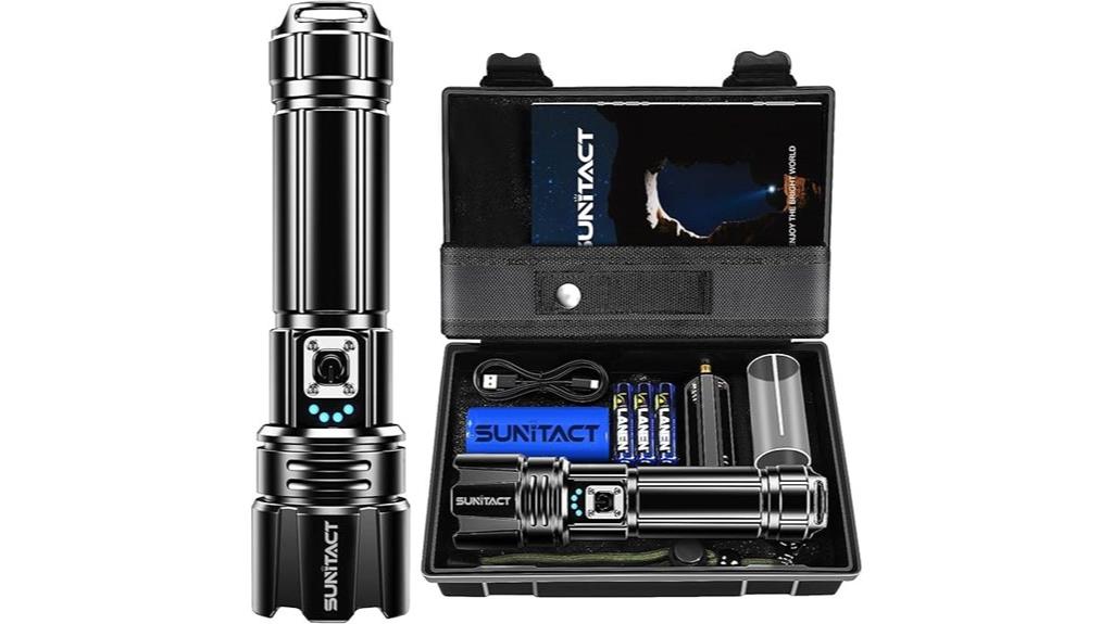 powerful waterproof rechargeable flashlight