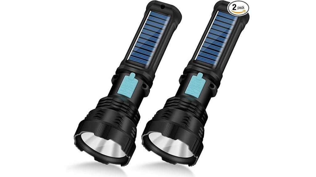 rechargeable solar flashlights pack