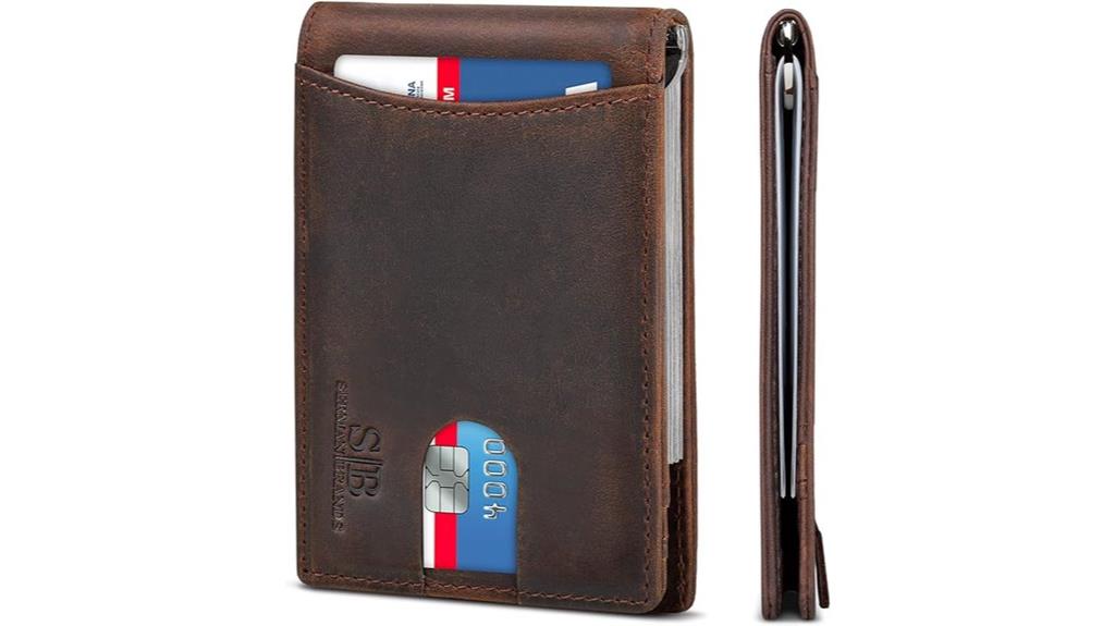rfid slim leather wallet