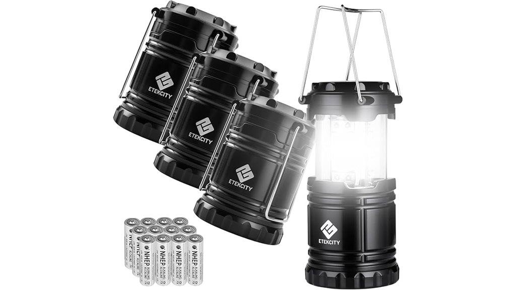 set of four camping lanterns