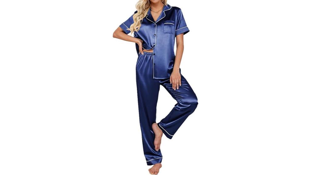 silk satin pajamas set