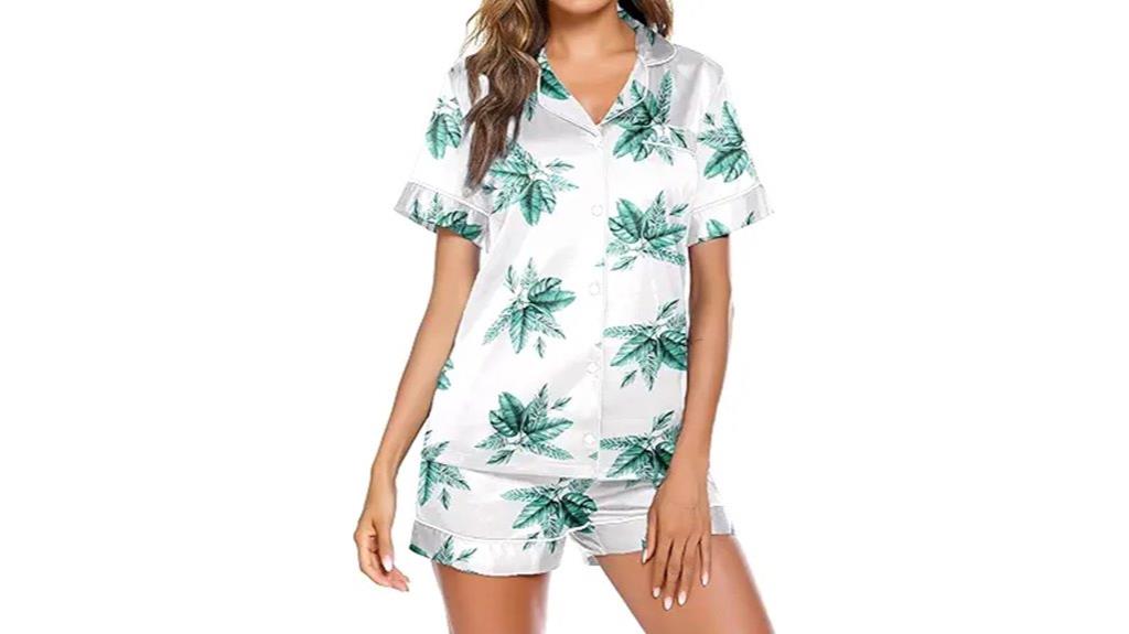 silky satin pajama set