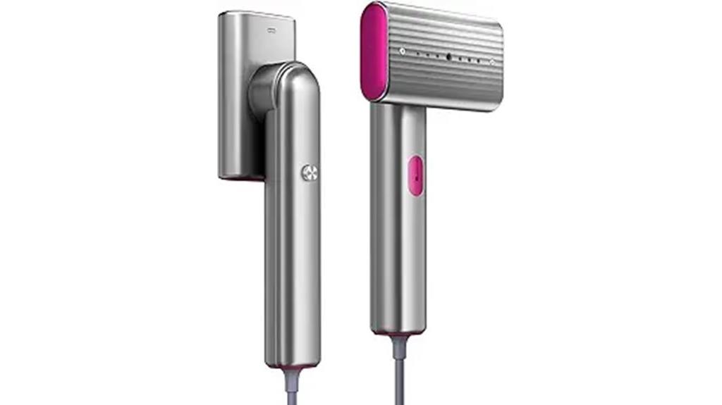 silver gray portable garment steamer