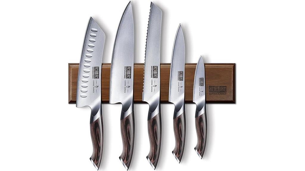 six piece magnetic knife set