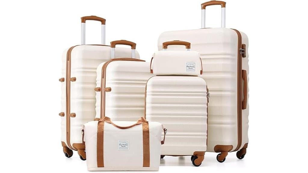 six piece travel luggage set