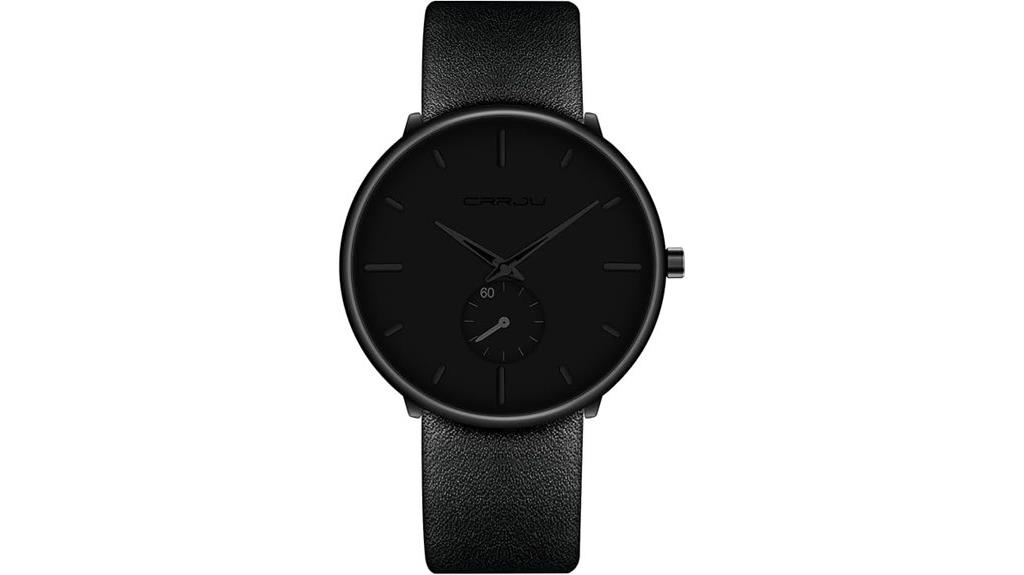 slim waterproof leather watch