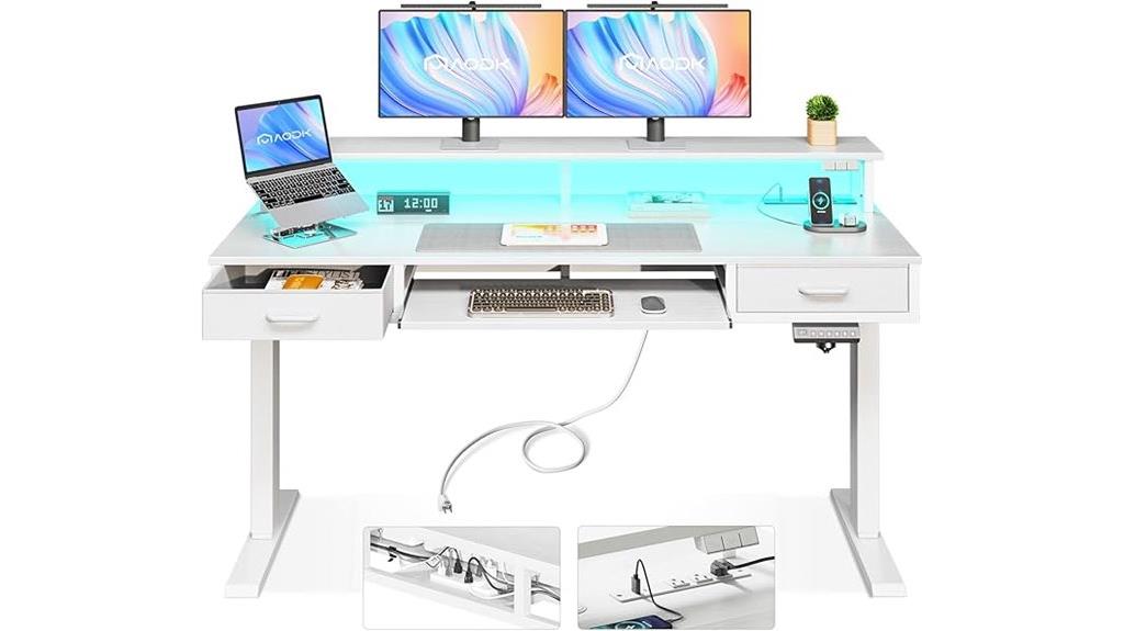 standing desk with drawers