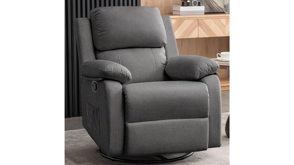 swivel recliner with pockets