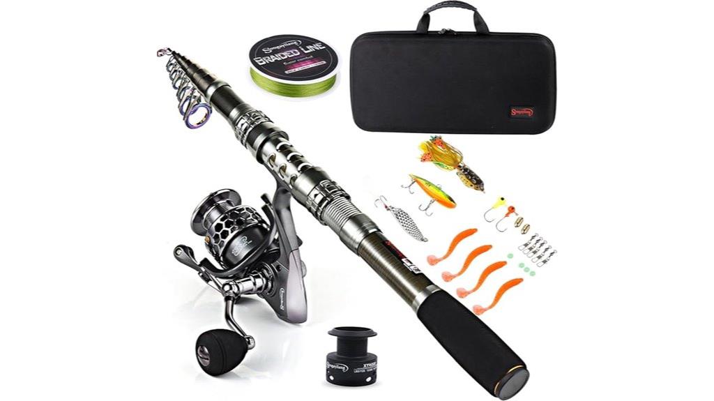 telescopic spinning fishing combo