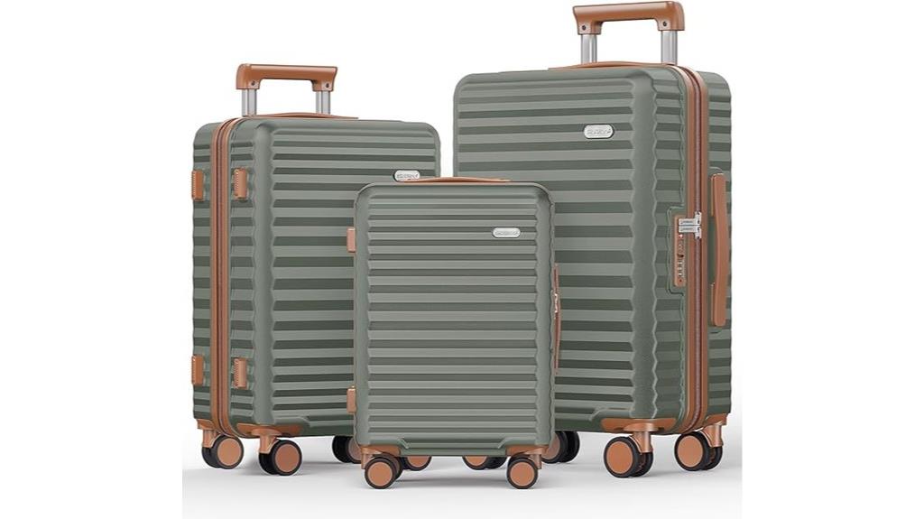three piece hardside luggage