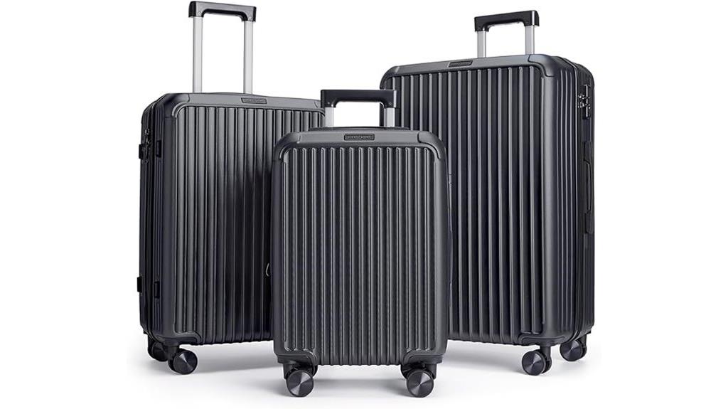 three piece hardside spinner luggage